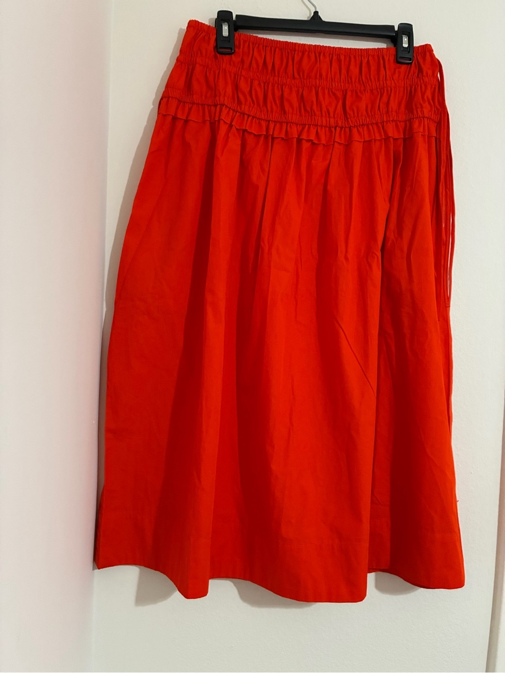Bright Red Elastic-Waist Midi Skirt - Women